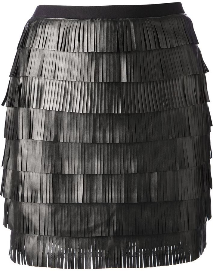 MICHAEL Michael Kors Fringed Leather Skirt | Fringed Clothing ...