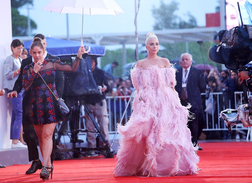 Lady Gaga Pink Valentino Dress at Venice Film Festival