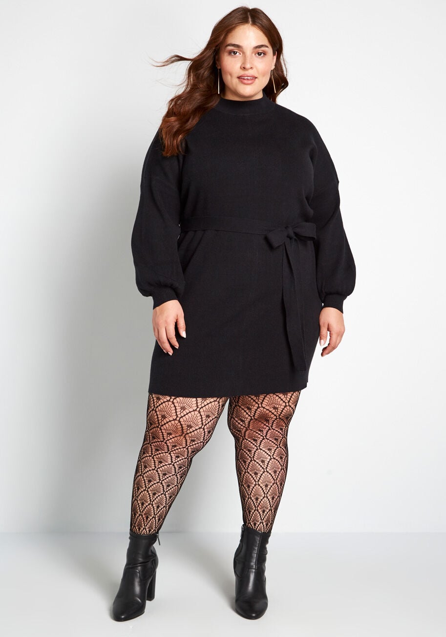 Plus size sweater on sale dress with leggings