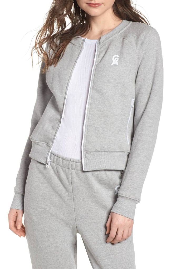 Good American Crop Zip Sweatshirt