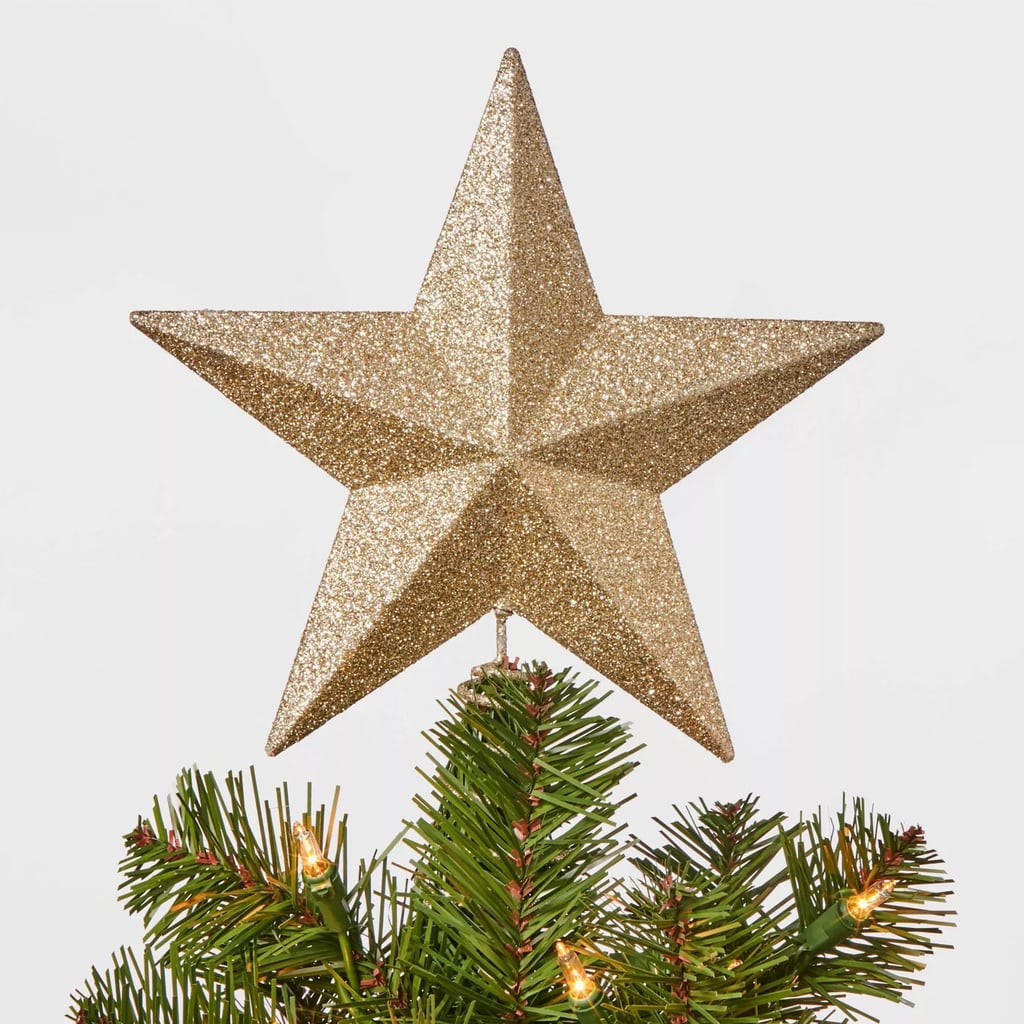 Unlit Glitter Star Tree Topper