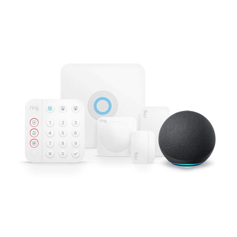 Ring Alarm 5-Piece Kit (2nd Gen) Bundle With Echo Dot (4th Gen)