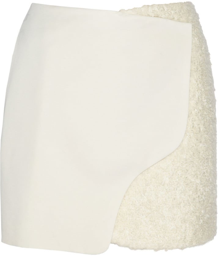 Maiyet Wool and Shearling-Effect Wrap Skirt