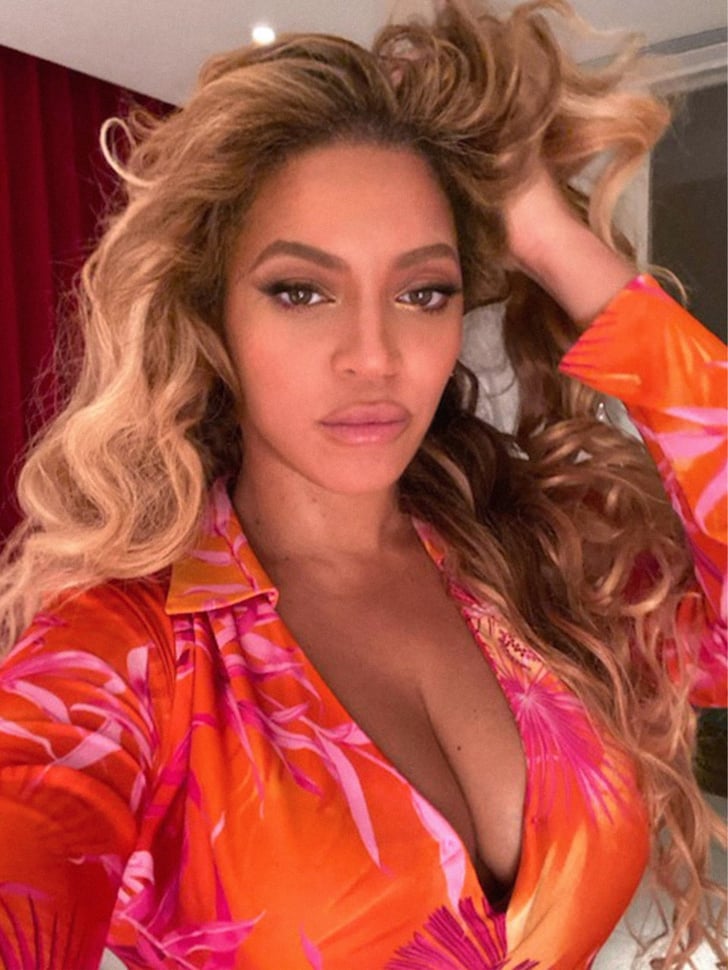 Beyoncé Wore Pink and Orange Tropical Print Dress in Miami POPSUGAR