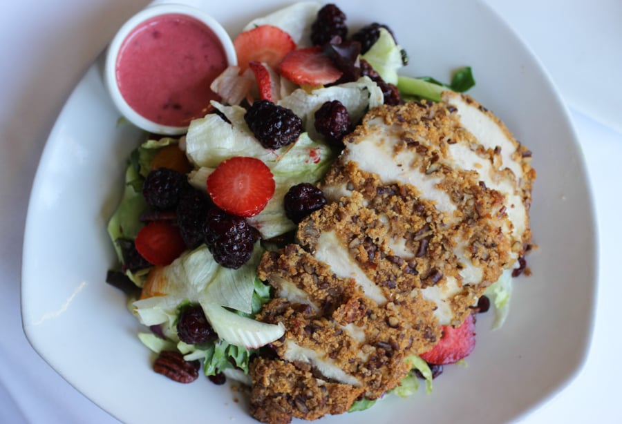 Pecan Crusted Chicken Salad With Boysenberry Dressing at Spurs