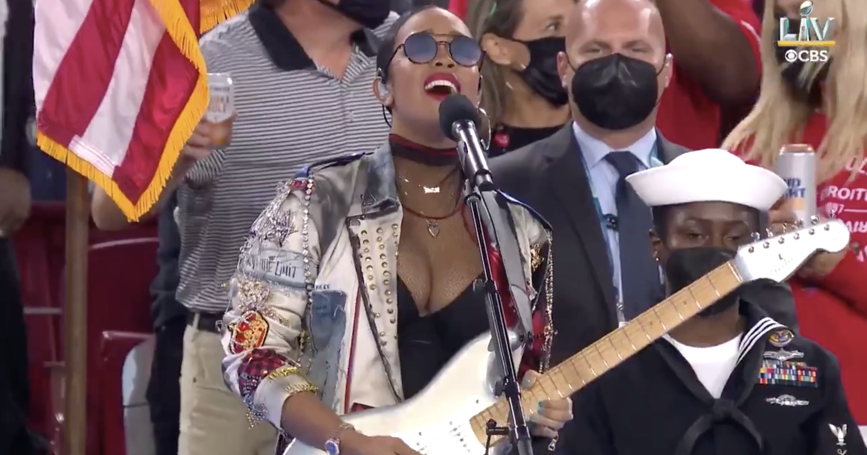 H.E.R.'s Super Bowl "America the Beautiful" Performance POPSUGAR