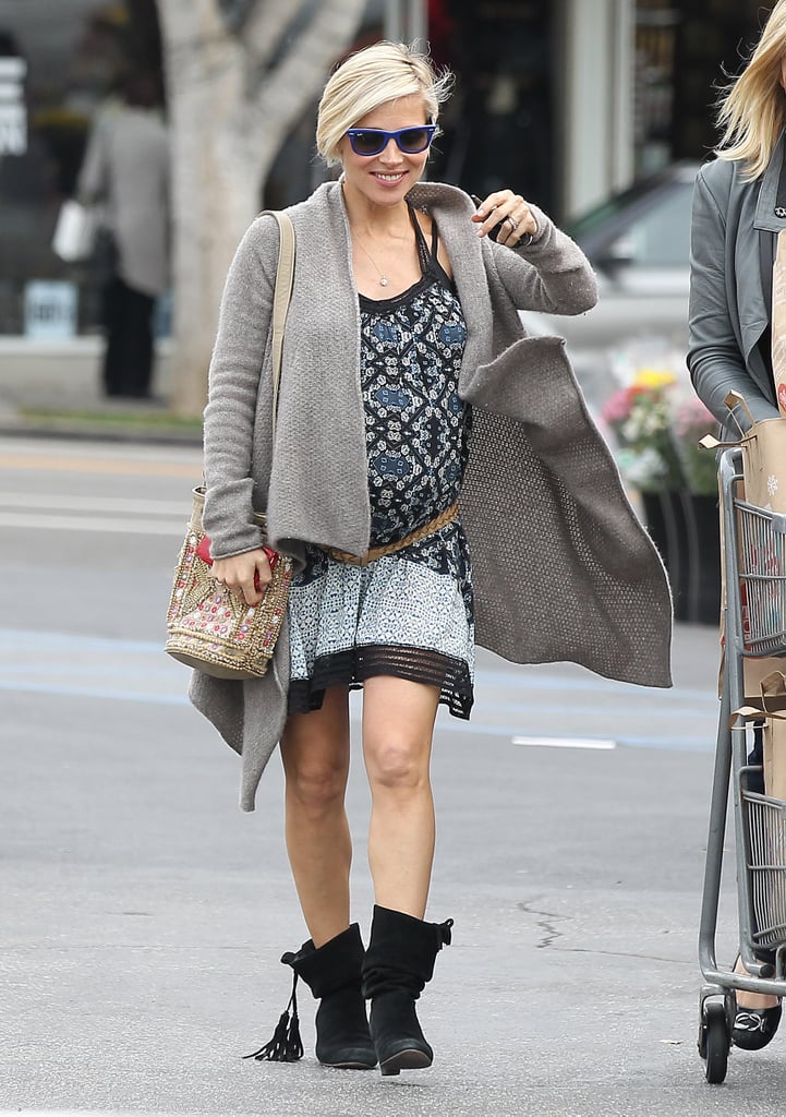 Elsa Pataky showed off her growing bump on Tuesday when she visited Whole Foods in LA.