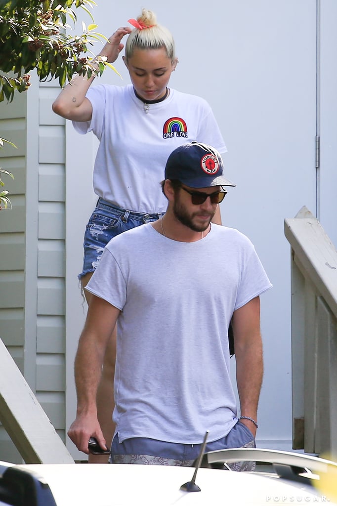 Miley Cyrus and Liam Hemsworth Having Lunch in Australia
