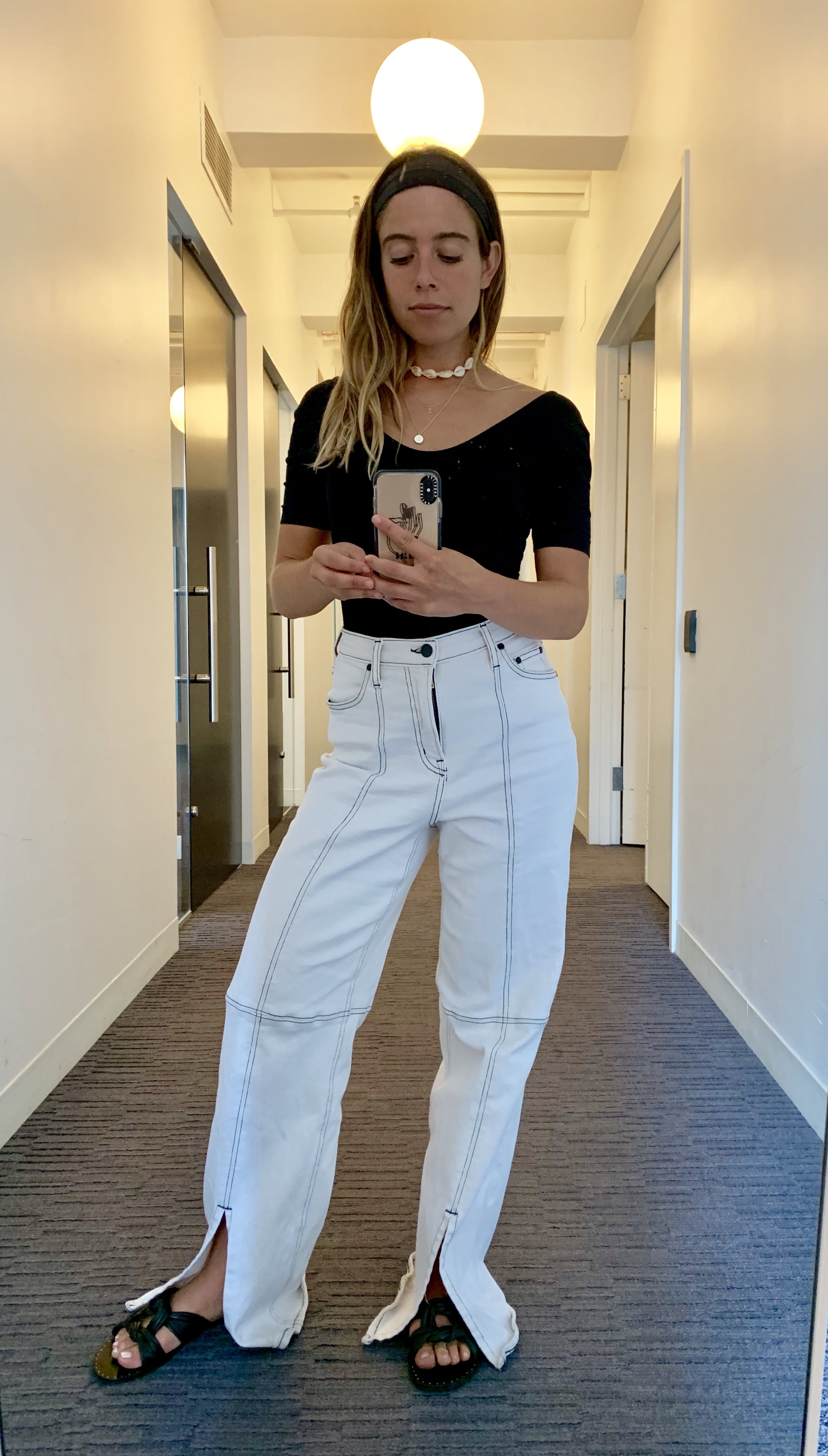 flattering white jeans