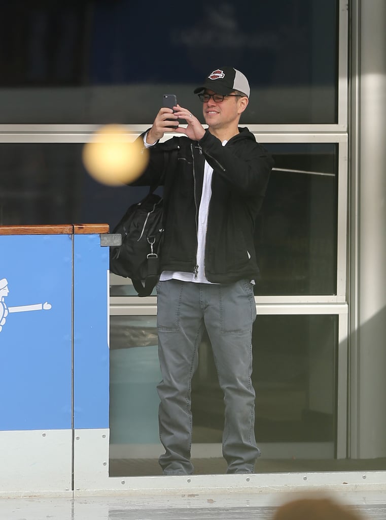 Matt Damon and His Family Ice Skating in London