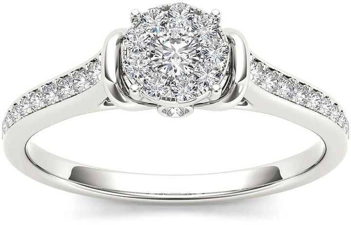 Modern Bride Round Cluster Engagement Ring