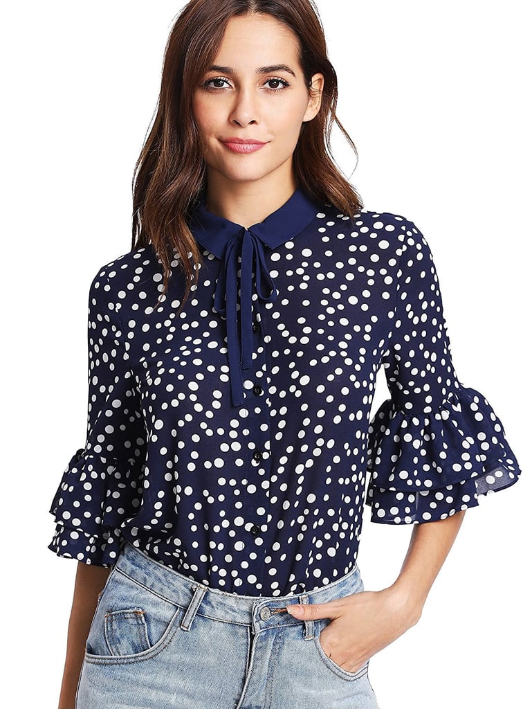 MakeMeChic Polka Dot Blouse