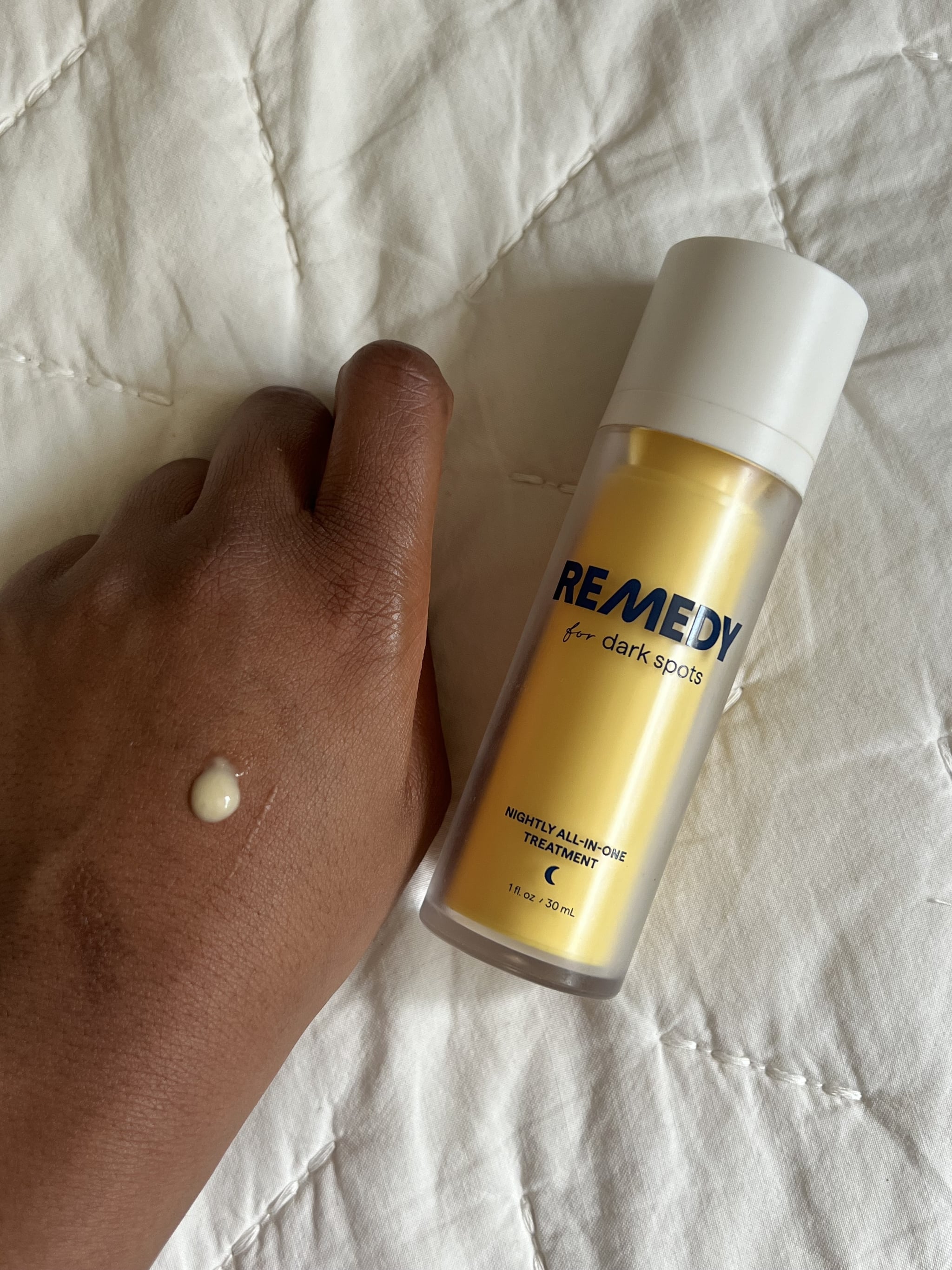 Remedy For Dark Spots Serum on hand.