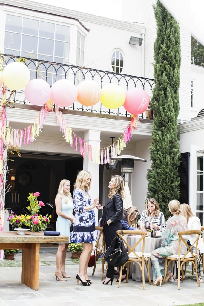 Molly Sims mingled with her guests at the outdoor baby shower.