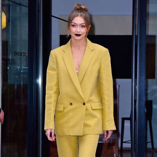 Gigi Hadid Yellow Pantsuit at Being Serena Premiere