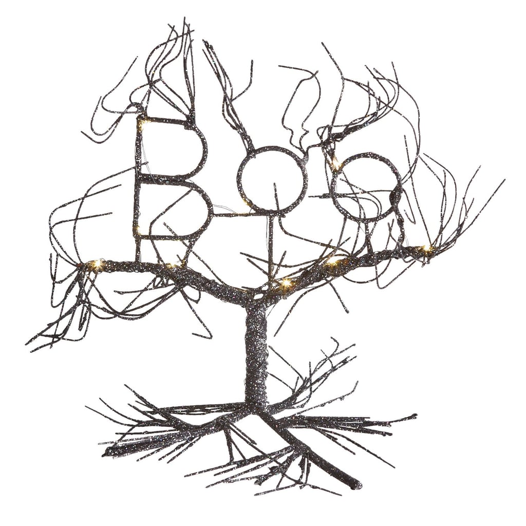 LED Light-Up Boo Black Wire Halloween Tree