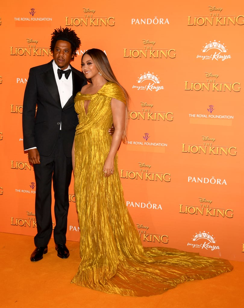 Pictured: JAY-Z and Beyoncé at The Lion King premiere in London.