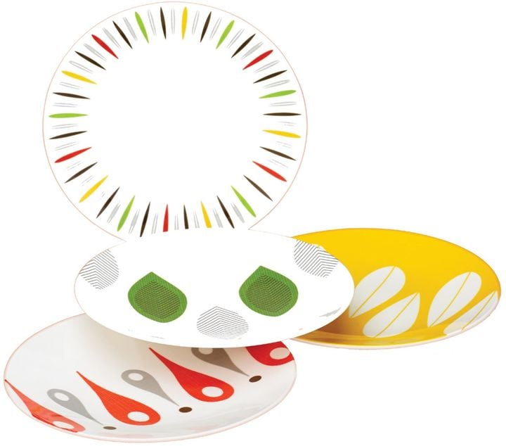 Dansk The Burbs 4-Piece Multicolored Party Plate Set ($20)