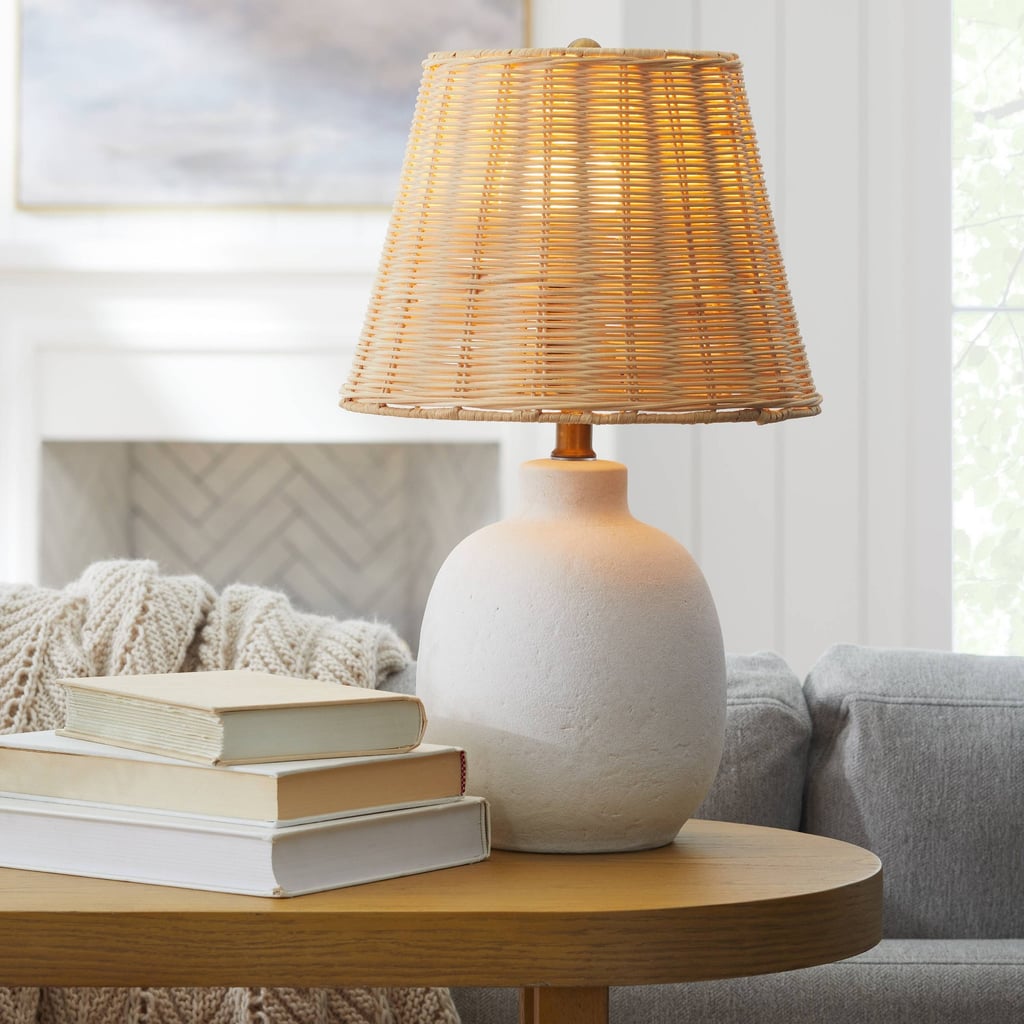 A Versatile Decor Piece: Ceramic Table Lamp With Rattan Shade