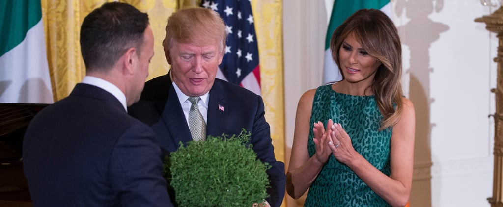 Melania Trump Green Leopard Print Dress