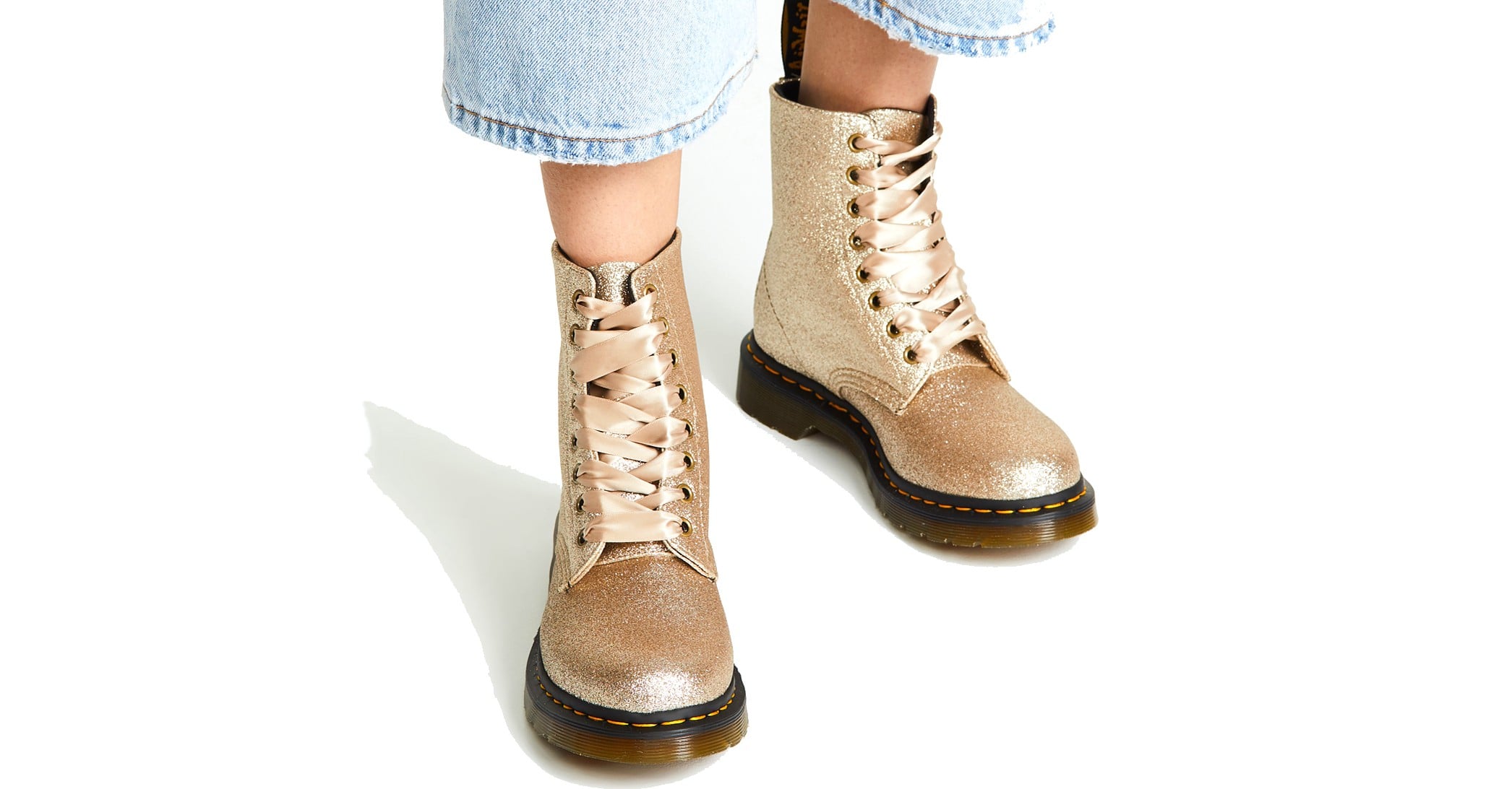 Dr martens gold glitter deals