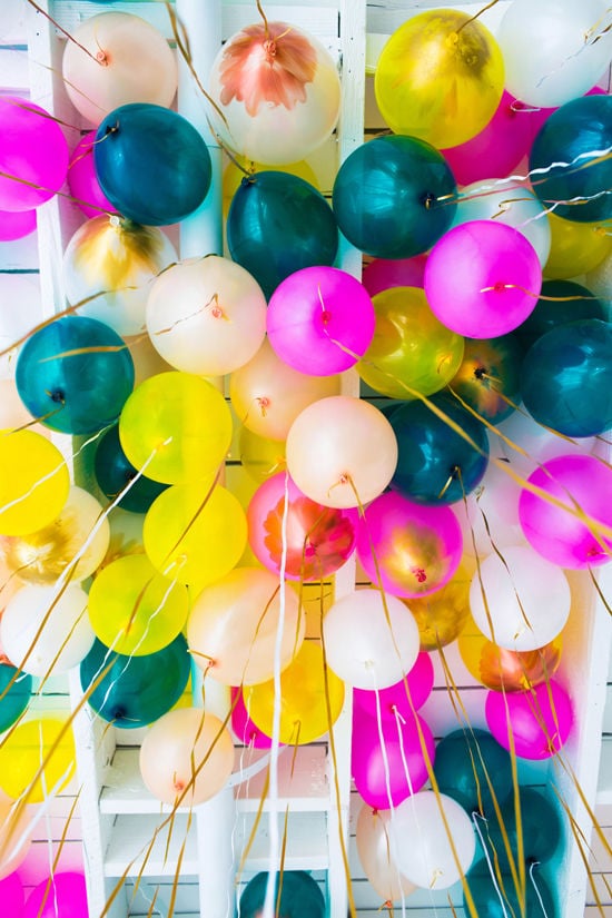 Metallic BrushStroke Balloons Colorful Wedding DIYs POPSUGAR Smart