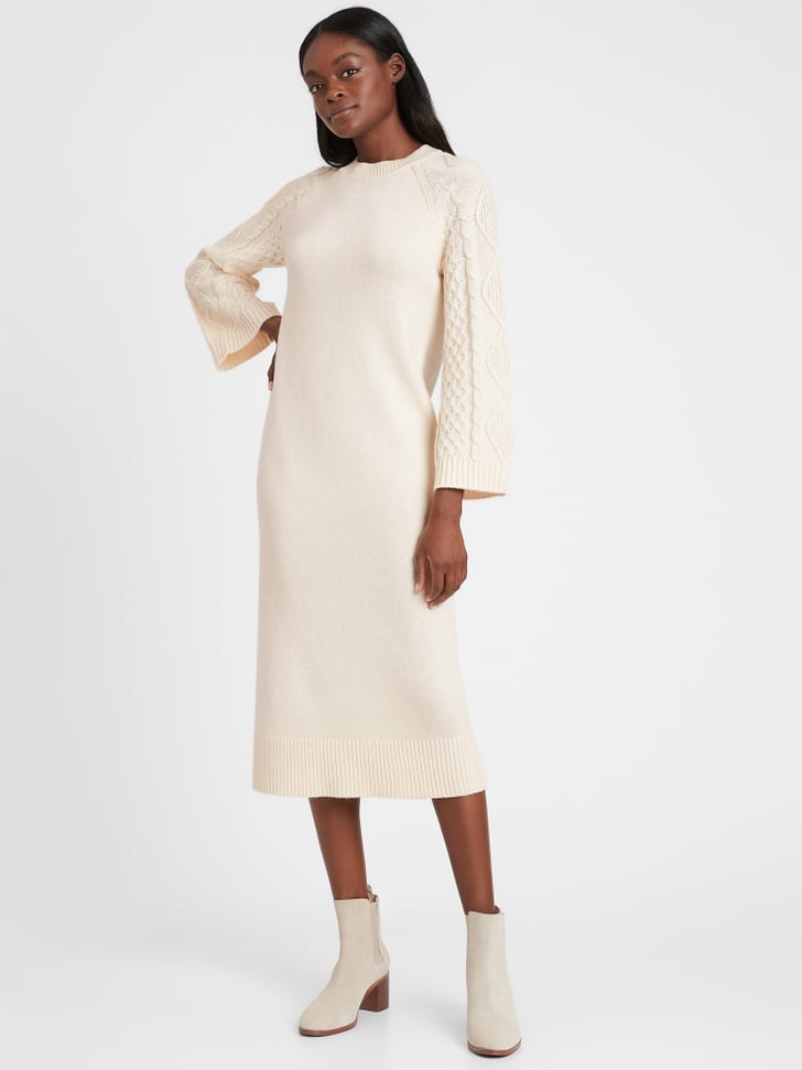 Banana Republic CableSleeve Sweater Dress The Best Fall Dresses at