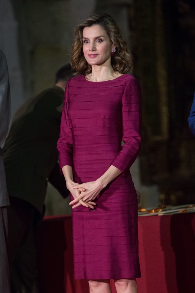 Queen Letizia Purple Felipe Varela Dress