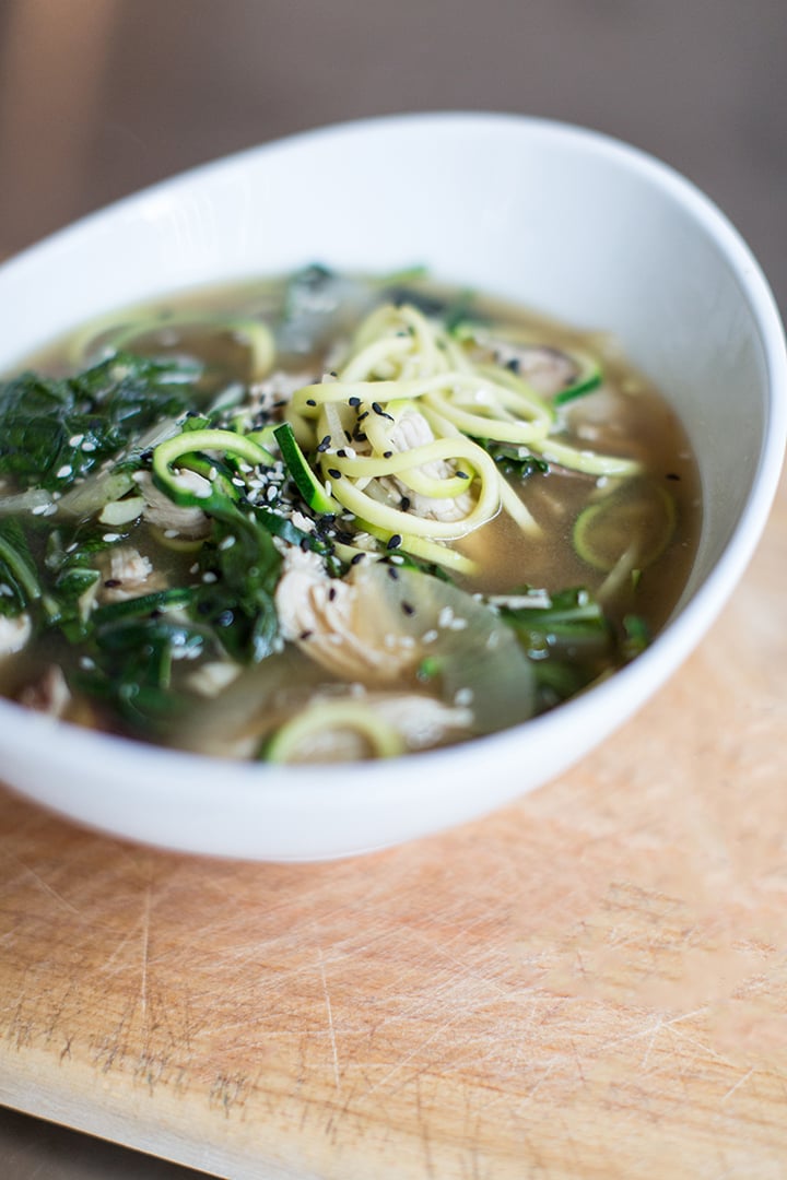 Miso Ramen Zucchini Noodle Soup With Chicken