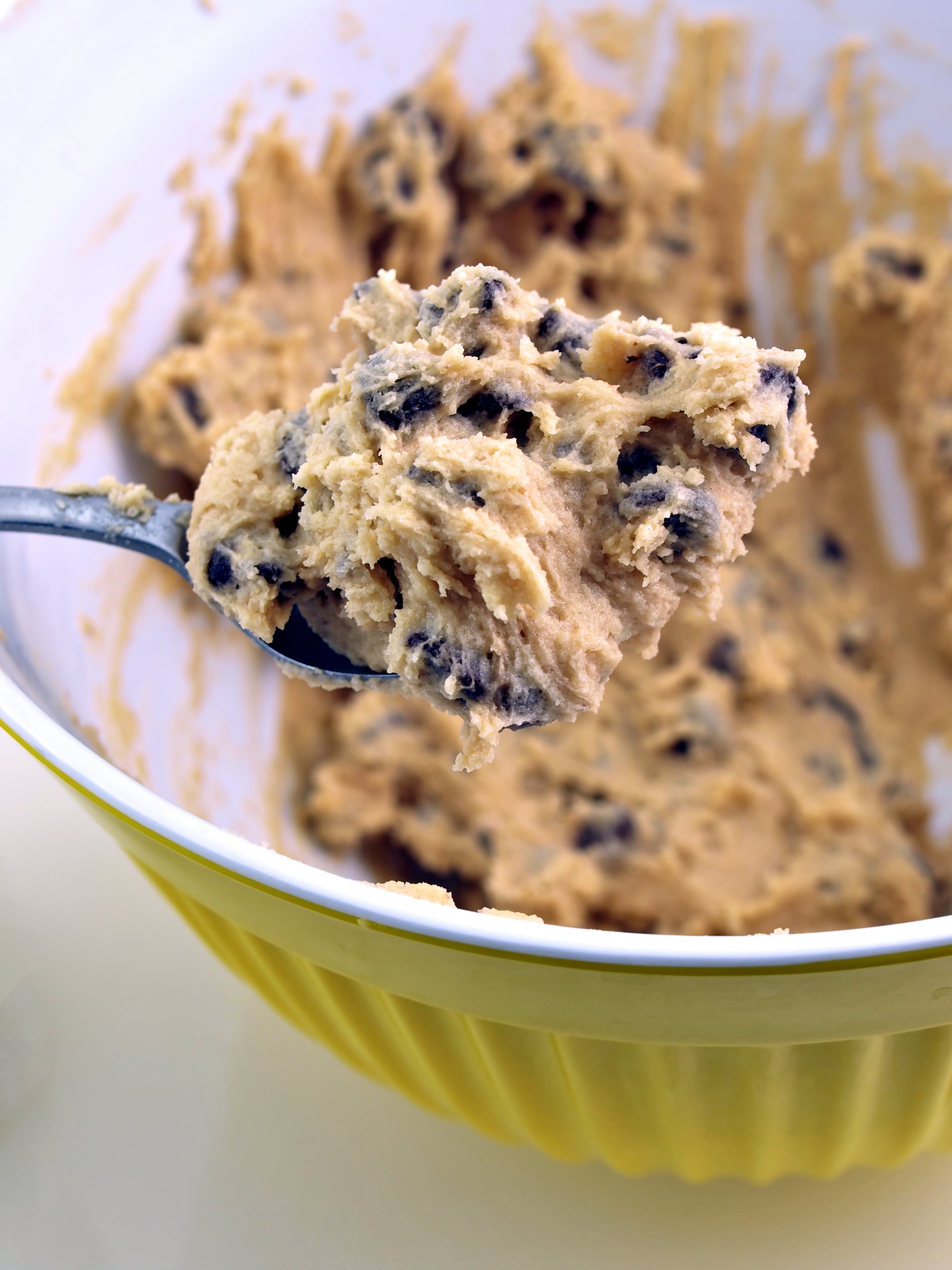 Bowl of chocolate chip cookie dough