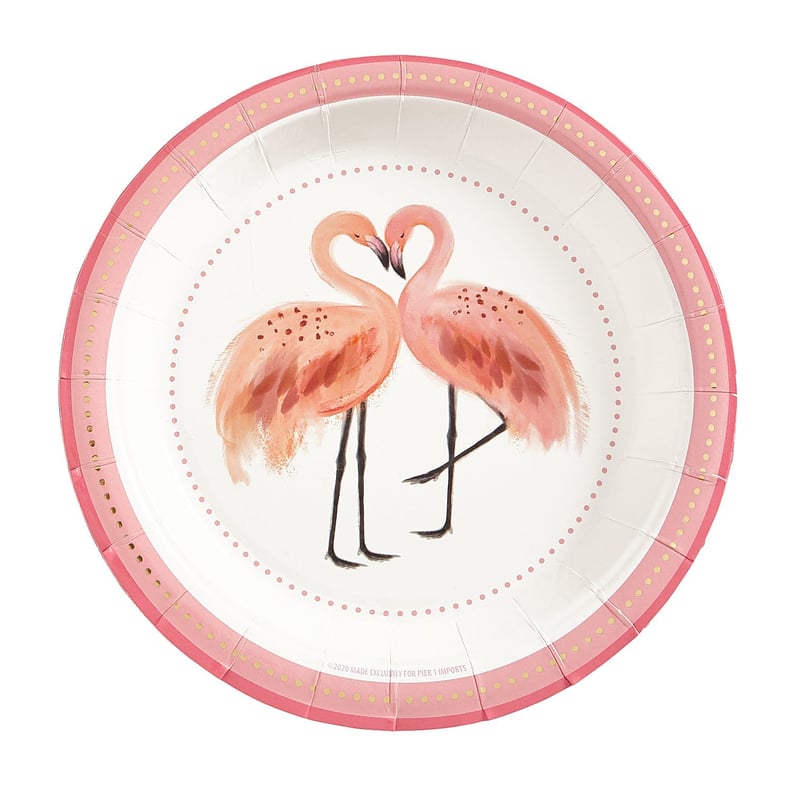 Flamingo Heart Paper Plates