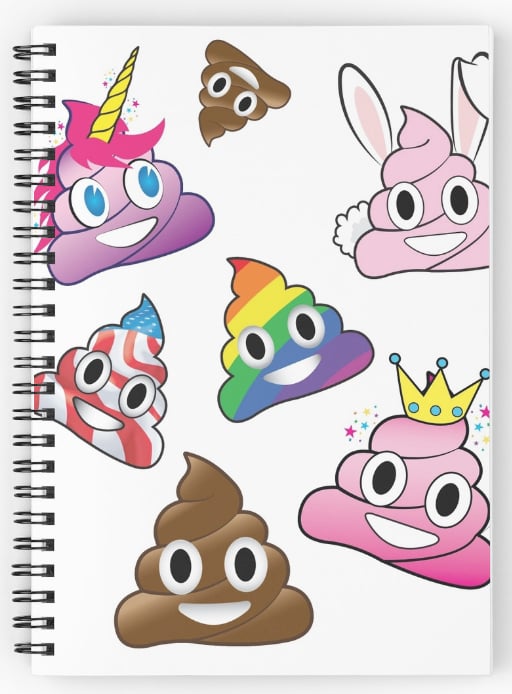 Silly Whacky Fun Poop Emoji Spiral Notebook Emoji Back to School