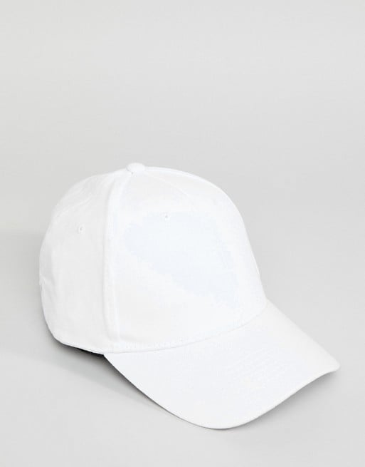 ASOS DESIGN Baseball Cap in White Canvas