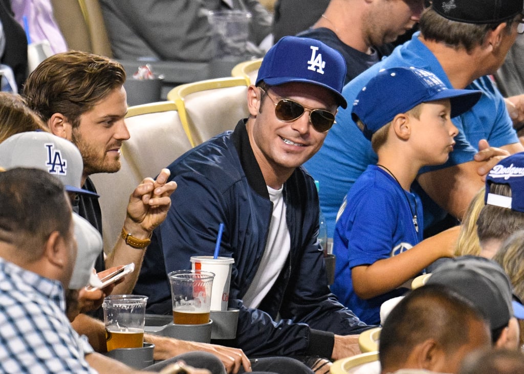 Zac Efron at LA Dodgers Game August 2016