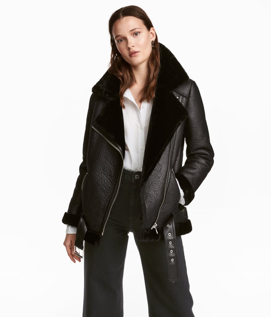 h&m leather top