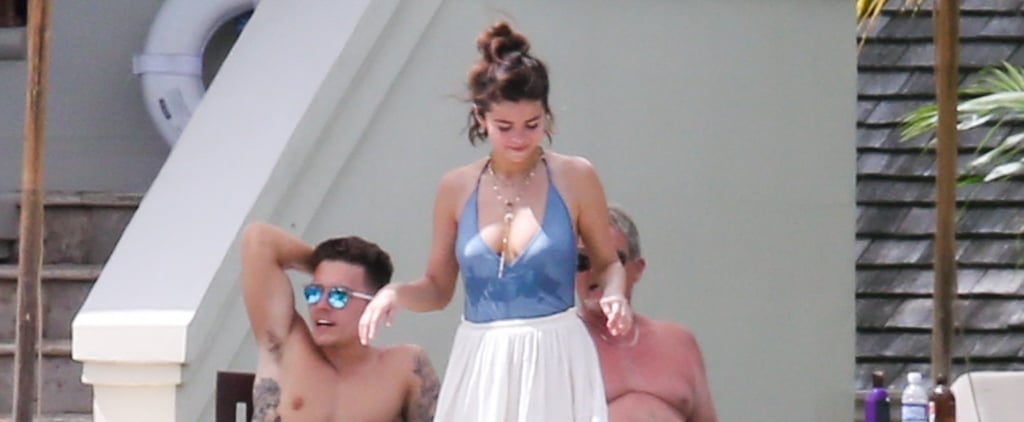 Selena Gomez's Blue Swimsuit in Jamaica