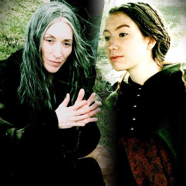 Sutter offered a first peek of Sagal as Annora of the Elders and White as Isabel Kiffin, her daughter.