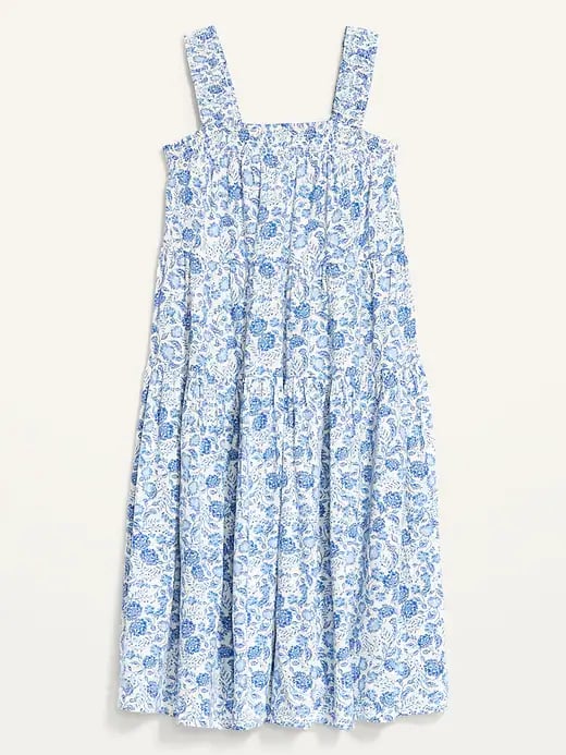 Old Navy Sleeveless Smocked Floral Midi Swing Dress