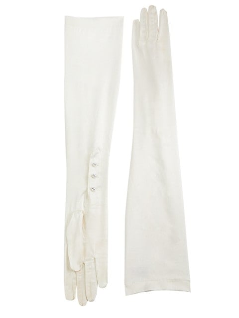 Carolina Amato Silk 3-Button Opera Gloves