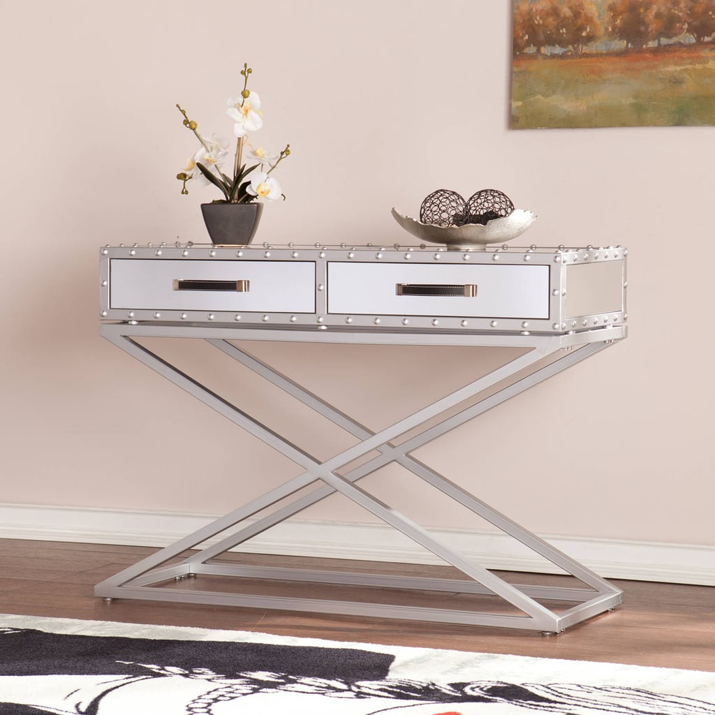 Southern Enterprises Manchester Industrial Mirrored Console Table