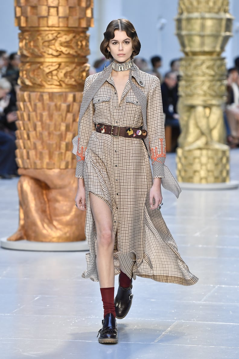 Kaia Gerber on the Chloe Fall 2020 Runway at Paris Fashion Week