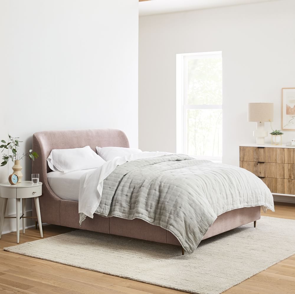 A Luxe Bed: West Elm Lana Upholstered Storage Bed