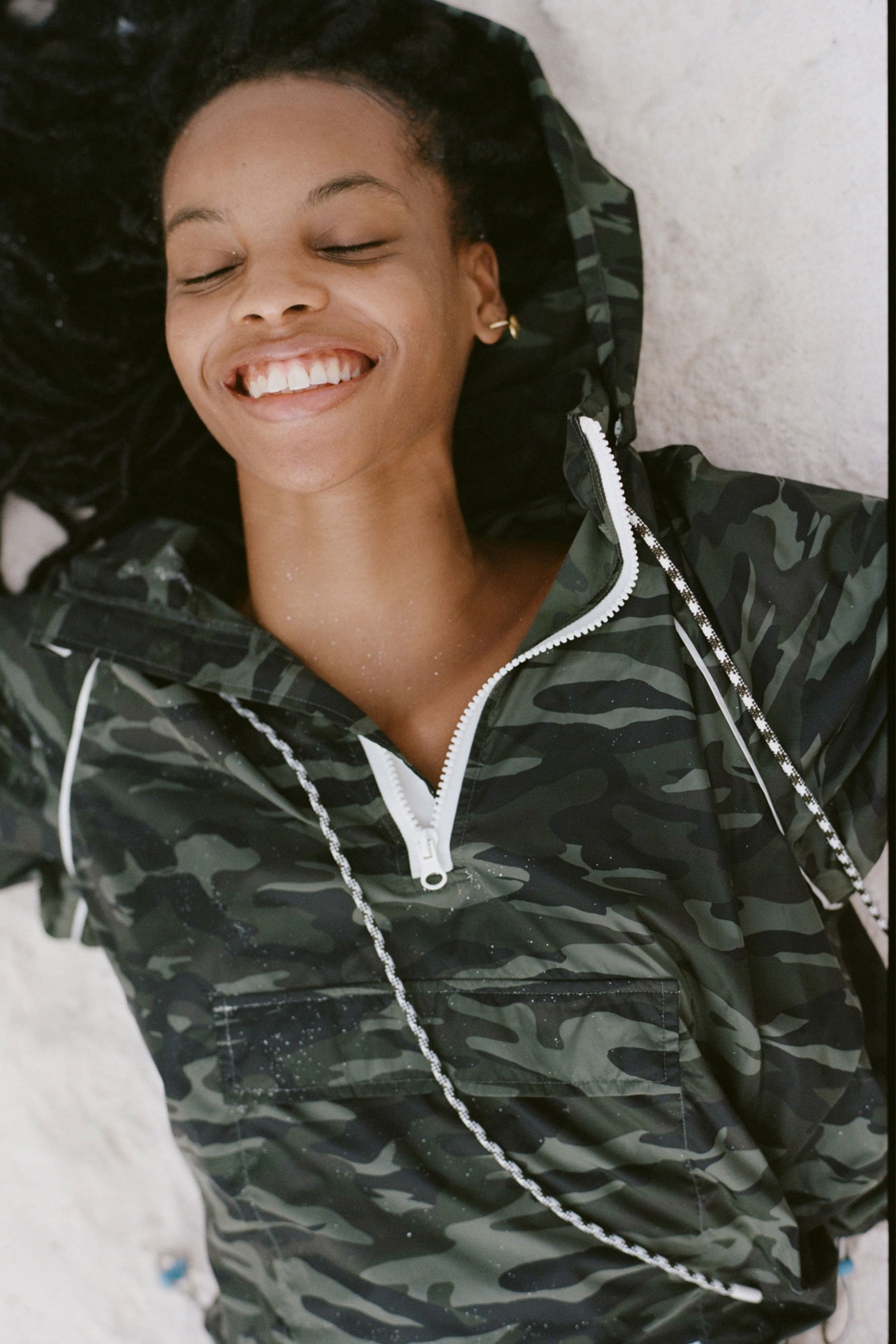 Striped windbreaker on sale