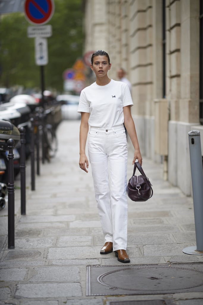 white jeans with cowboy boots