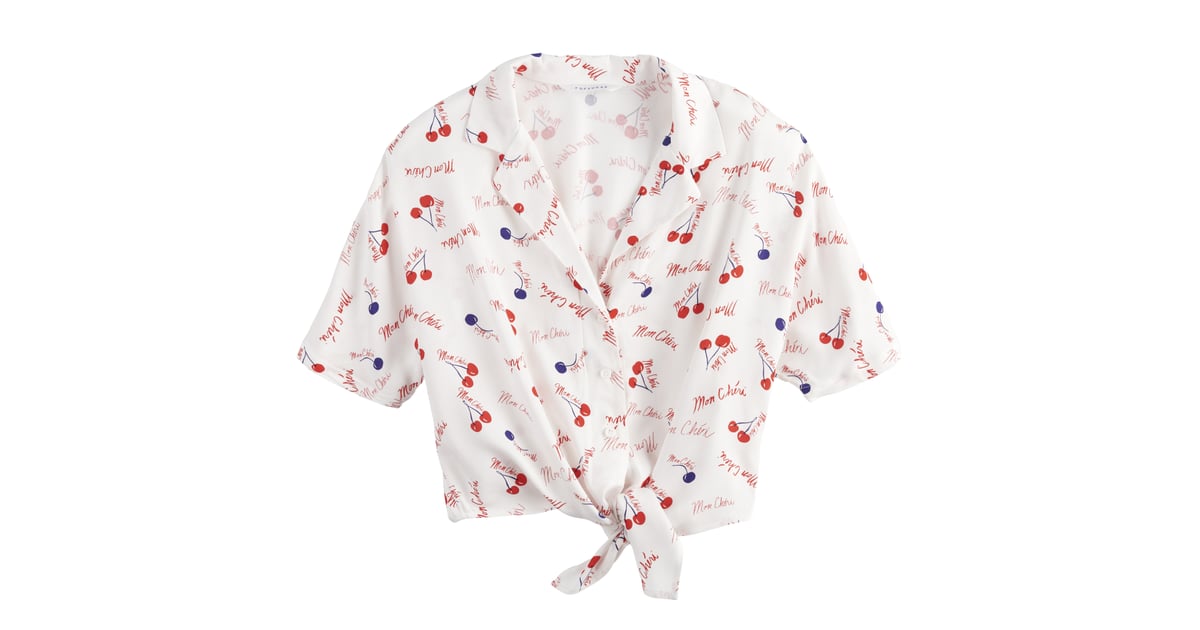 POPSUGAR Tie Front Camp Shirt Camp Shirts From The POPSUGAR at Kohl's