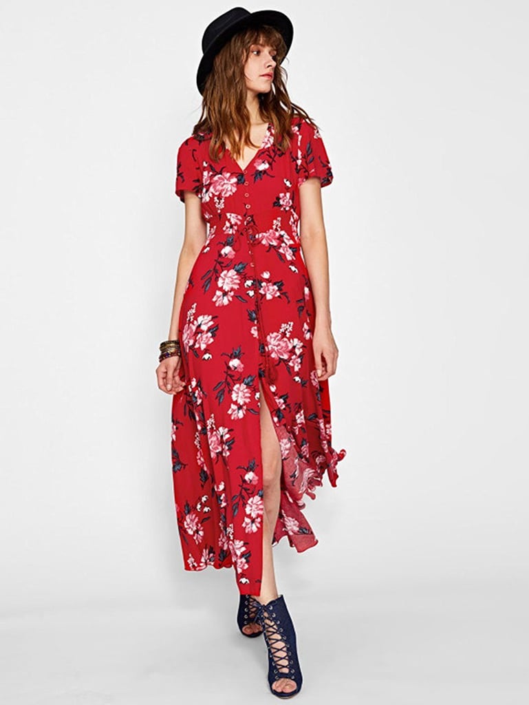 Milumia Button Up Floral Print Maxi Dress