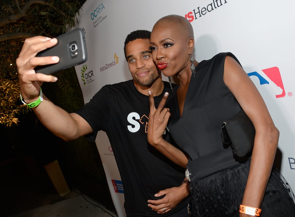 Pictured: Michael Ealy and patient Trina Isaacs