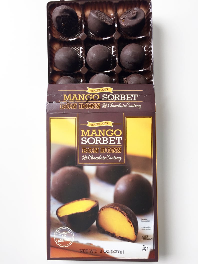 Mango Sorbet Bon Bons With Dark Chocolate Coating ($4)