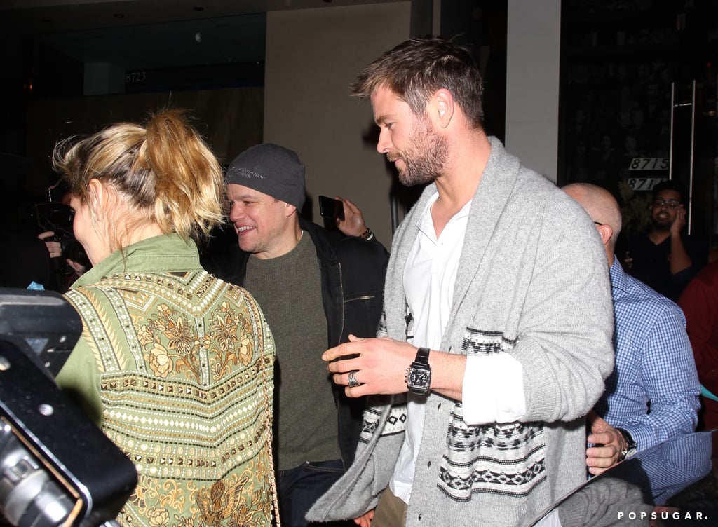 Chris Hemsworth and Matt Damon Double Date in LA Jan. 2017