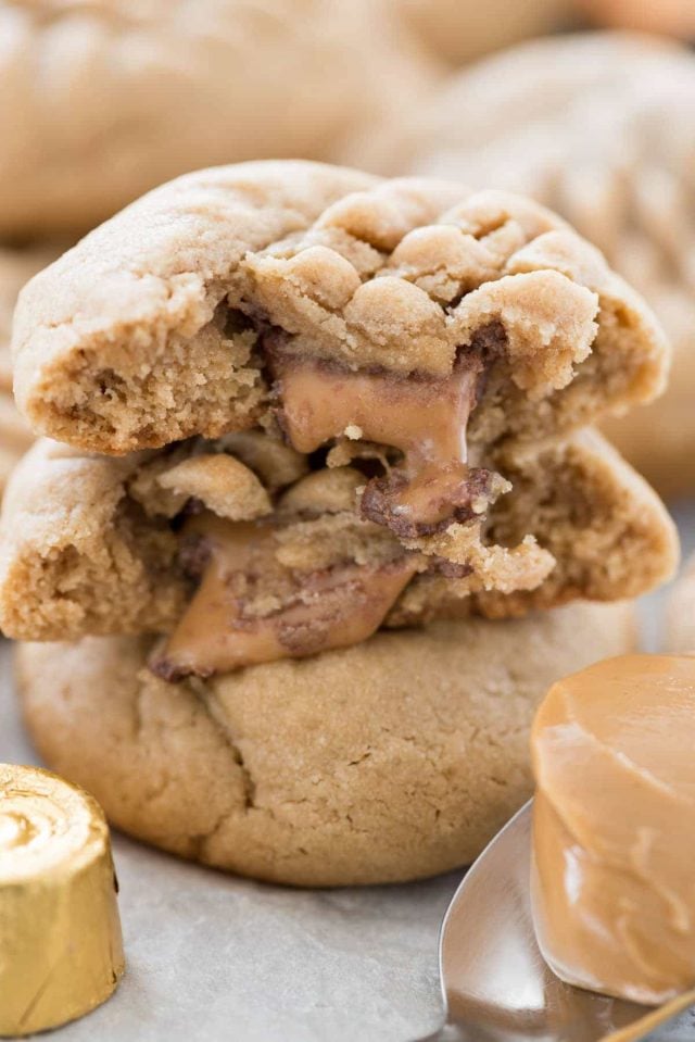Rolo-Stuffed Peanut Butter Cookies